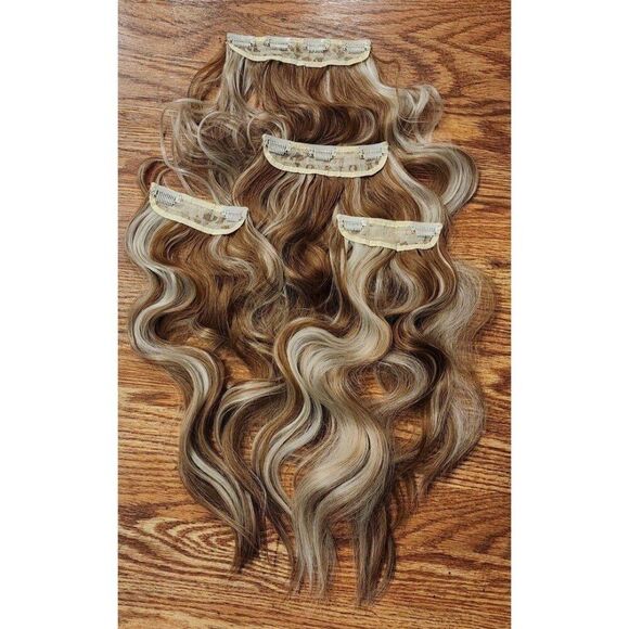 18" Wavy Bayalage 4 Piece Hair Extensions Synthetic Hair - Picture 2 of 6
